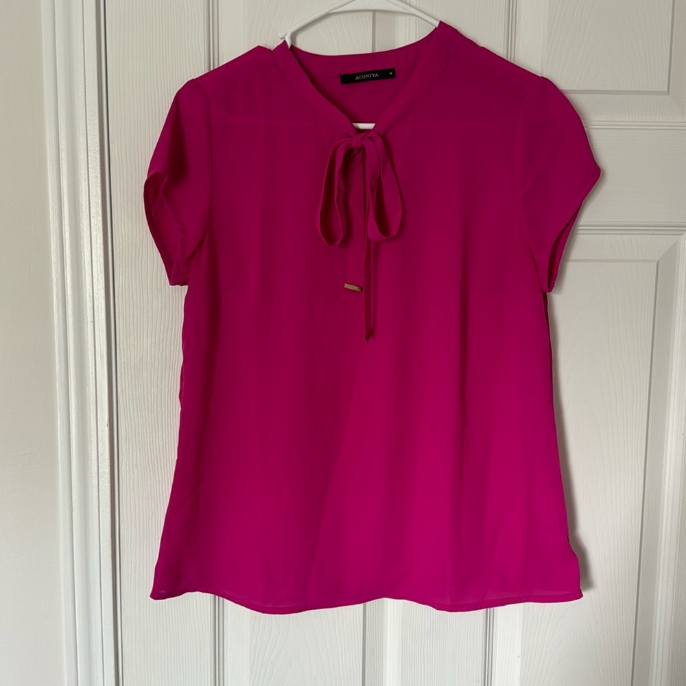 Pink blouse with tie front